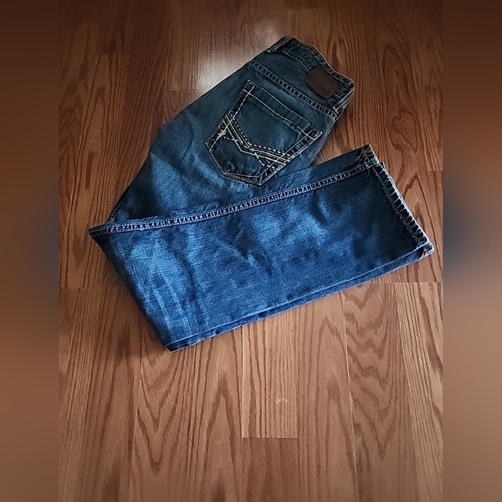 BKE AIDEN Mens 29S 29X30 Straight leg Dark‎ Blue Wash Jeans